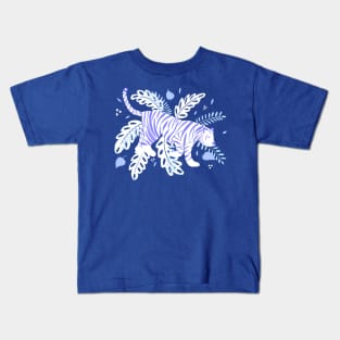 White and blue tiger in the jungle Kids T-Shirt